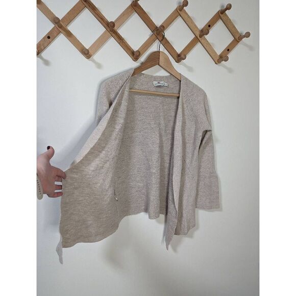 Vinyard Vines Women's Oatmeal Knit Cashmere Blend Open Front Cardigan Sweater - Picture 3 of 7